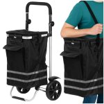 Chariot de courses 56l - sillar - noir - sac imperm�able - sur deux roues - avec une chambre de refroidissemen ...