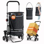 Chariot de courses 6 roues magicfox avec compartiment impermable - sac amovible chariot march pliable ...
