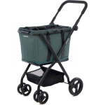 Chariot de courses carlett cube s vert pin compact et robuste avec sac amovible