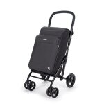 Chariot de courses - carlett - pliable - 4 roues - grande capacité 32kg - noir Chariot de courses - carlett - pliable - 4 roues - grande capacité 32kg - noir