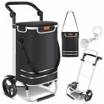 Chariot de courses pliable avec une capacit de 56 litres et une charge maximale de 50 kg