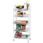 Chariot de cuisine multifonction 5 �tages roulettes pour rangement fruits l�gumes snacks salle de bain ...