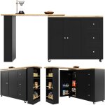 Chariot de cuisine rotatif  360 avec roulettes et plan de travail table de bar lot de cuisine chariot ...