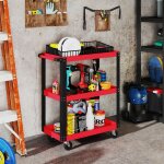 Chariot datelier servante atelier � 3 niveaux poign�e lat�rale et roulettes verrouillables 705x35x825cm ...