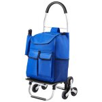 Chariot descalier - duoku - 36 l - chariot de courses pliable - avec 6 roues et sac en tissu - chariot ...