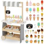Marchande enfant + 3 ans - mamabrum - chariot � glaces en bois - accessoires inclus - motricit� d�velopp�e ...