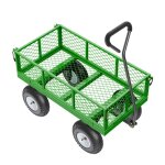 Chariot de jardin en acier - duoku - chariot robuste - avec pneus de 10 po - cts en maille amovibles ...
