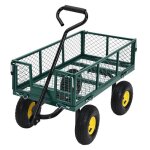 Chariot de jardin chariot de transport 4 roues 25 cm 400 kg avec 4 c�t�s en filet amovible plateau convertible ...