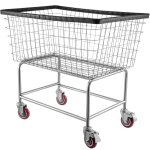 Chariot  linge en fil mtallique - duoku - 45 boisseaux - panier commercial 35x157x22 avec roulettes ...