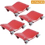 Chariot de manutention de voiture 4pcs charge de 3t chariots � roues verrouillable aide � la man?uvre ...