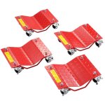 Chariot de manutention de voiture 4pcs - vevor - chariot d�place voiture en acier avec roues - rouge