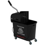 Chariot de nettoyage lavage homcom seau de mnage 20 l avec essoreur et sparateur eau sale propre noir ...