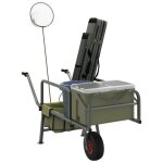 Chariot de pêche vert avec roue acier enduit de poudre Chariot de pêche vert avec roue acier enduit de poudre