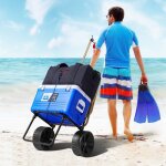 Chariot de plage - plateau 15. 4x15. 7 pouces roues 10 capacit� 69 kg pliable