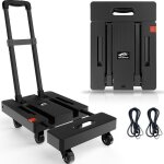 Chariot � plateforme pliant 500lb ? roues pivotantes 360� surface antid�rapante compact et l�ger