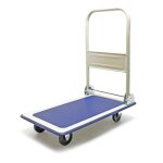 Chariot � plateforme rabattable jusqu?� 150kg transport �quipement entrep�t diable roues caoutchouc