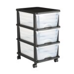 Chariot de rangement - duoku - 3 tiroirs - plastique - mobile sur roulettes - organiseur pratique