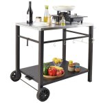 Chariot de salle � manger pour barbecue dext�rieur - duoku - double �tag�re - table de pr�paration des ...