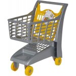 Chariot supermarche gris et jaune - hauteur de la poignee 47cm - panier a roulettes - jouet imitation ...