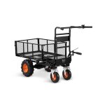 Chariot utilitaire lectrique - vevor - capacit 300 kg - chariot de jardin en acier - avec 4 roues - ...