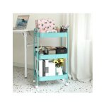 Chariot utilitaire � roulettes � 3 niveaux avec poign�e chariot de rangement multifonction pour bureau ...