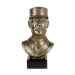Charles de gaulle - buste sur marbre statuette dun personnage c�l�bre d�coration pour bureau �cole et ...