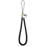 Charme de t�l�phone (noir) hello kitty cordon en nylon t�te de kitty
