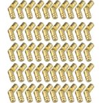 Charnires invisibles - largeight - 50 pices - laiton - plaqu or - 5 mm de diamtre