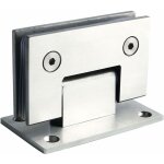 Charnières porte douche verre clips acier inox 180° 6 - 12 mm Charnières porte douche verre clips acier inox 180° 6 - 12 mm