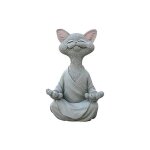 Chat figurine m�ditation yoga chat heureux zen chat pose d�tendue sculpture pour la maison ext�rieure ...