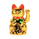 Chat porte - bonheur - aramox - grand - or - feng shui Chat porte - bonheur - aramox - grand - or - feng shui