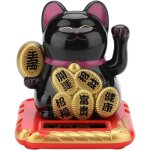 Chat porte - bonheur - pzcc - maneki neko - solaire - noir - d�coration int�rieure