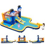 Chteau gonflable 7 en 1 enfants dreamade avec toboggan trampoline piscine jeu de boxe canon  eau 3 ...