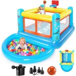 Ch�teau gonflable pour enfants maison de saut pvc avec piscine � balles amovible panier de basket et ...