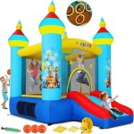 Château gonflable pour enfants avec souffleur toboggan / jeu de lancer 270x180x210 cm intérieur / extérieur ... Château gonflable pour enfants avec souffleur toboggan / jeu de lancer 270x180x210 cm intérieur / extérieur ...