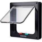 Chati�re manuelle et chati�re intelligente 20 x 19 cm noire �cran en verre acrylique niche pour chat