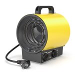 Chauffage industriel 3000w jaune - ventilation puissante - 3 niveaux de chaleur - classe a - usage chantier ...