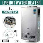 Chauffe - eau  gaz gpl 8l chaudire  propane sans rservoir en acier inoxydable avec kit de douche ...