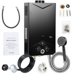 Chauffe - eau  gaz instantan - 16l - commande par bouton - affichage numrique - 59 x 34 x 14cm - noir ...