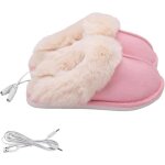 Chauffe - pieds chauffants pantoufles chauffantes lectriques usb accessoires de chaleur dhiver rose