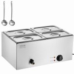 Chauffe - plat buffet  4 bacs - vevor - bain - marie lectrique 15 l - 1200 w - pour rchauffer les ...