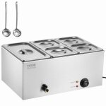 Chauffe - plat buffet  5 bacs - vevor - bain - marie lectrique 1200 w - pour rchauffer les aliments ...