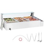 Chauffe - plat buffet � 9 bacs de 47 l - vevor - 1500 w - acier inoxydable - pour r�chauffer les aliments ...