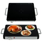 Chauffe plat �lectrique - relax4life - plaque chauffante en verre tremp� - temp�rature r�glable - poign�es ...