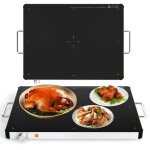 Chauffe plat lectrique - relax4life - plaque chauffante en verre tremp - temprature rglable - poignes ...