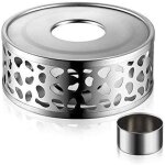 Chauffe - th�i�re et chauffe - caf� en acier inoxydable avec support pour bougie chauffe - plat