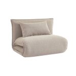 Chauffeuse convertible 1 place en bouclette textur�e beige l 99 x p 80 x h 66 cm - fleeep