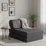 Chauffeuse convertible 1 place en mousse anthracite - terre de nuit