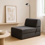 Chauffeuse convertible 1 place en mousse noir - terre de nuit