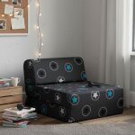 Chauffeuse convertible 1 place en mousse - terre de nuit - anthracite toile bleu